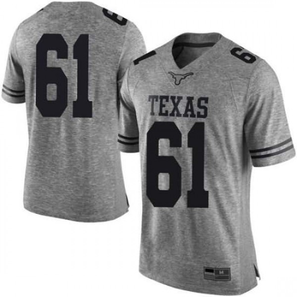 Men Texas Longhorns #61 Ishan Rison Gray Limited Embroidery Jersey